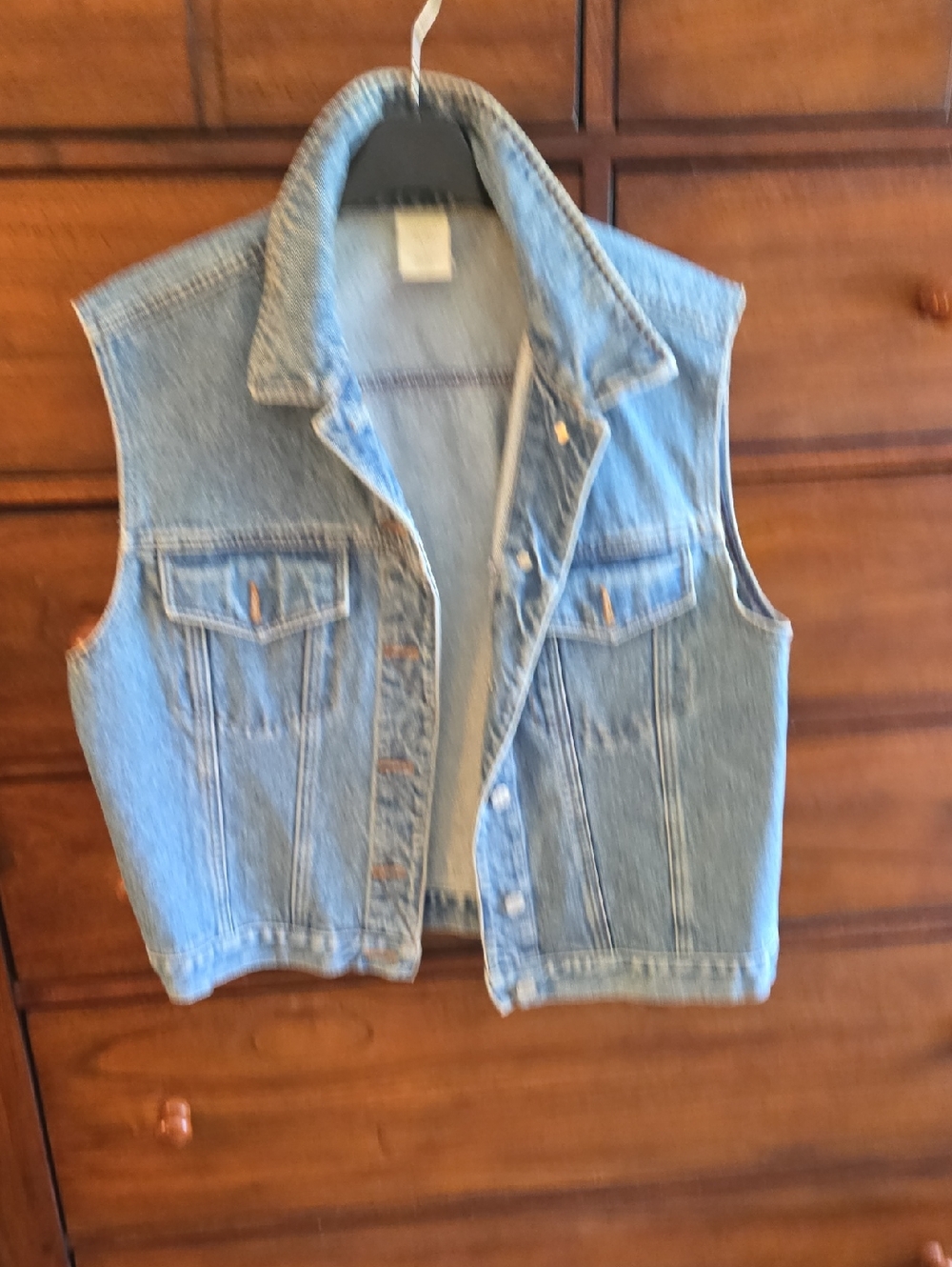 Old Navy Blue Denim Vest with Branded Button